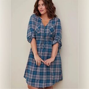 Torrid Mini Challis Zip-Front Shirt Dress